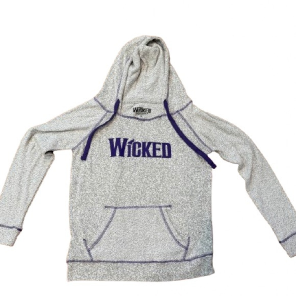 Wicked Broadway Musical Hoodie Gray Purple Womens Small NWOT